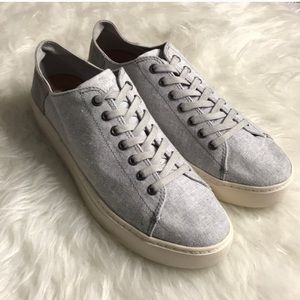 TOMS Gray Canvas Platform Sneaker Shoes 9
